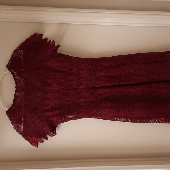 Revolve Endless Rose Ruby Red Lace Dress - Picture 12 of 17